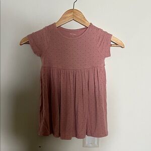 Pink Short Sleeve Babydoll Style Dress